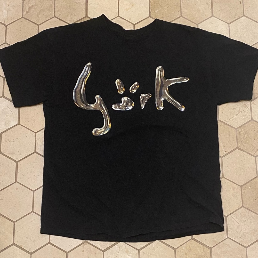 Bjork Metallic Logo Custom Made Black Shirt